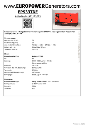 Dizelski generatori Europower EPS 33 TDE (LS)