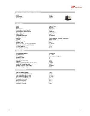 Dizelski generatori Ingersoll-Rand G 100