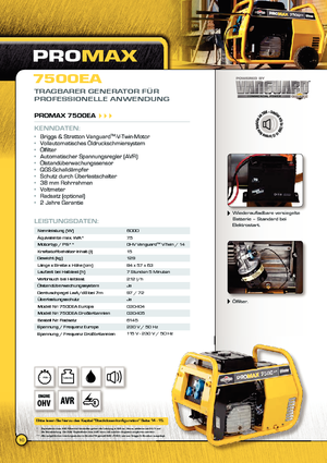 Dizelski generatori Vanguard Promax 7500 EA