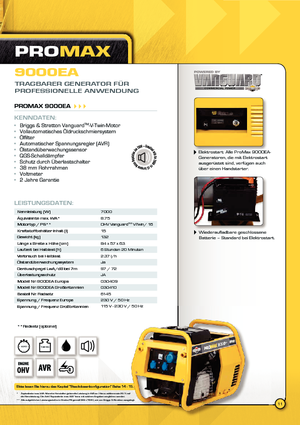 Dizelski generatori Vanguard Promax 9000 EA