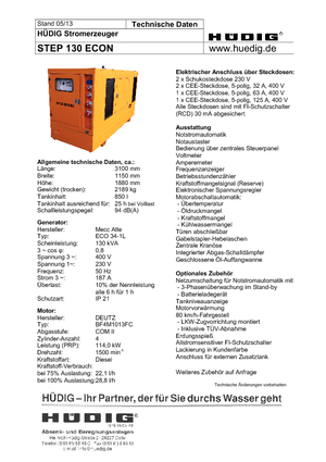 Dizelski generatori Hüdig Step 130