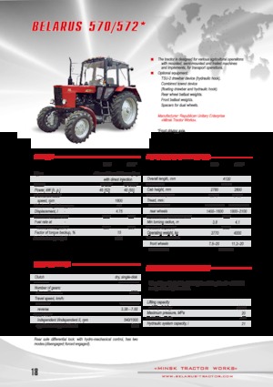 2WD traktori Belarus 570