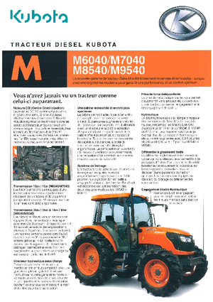 4WD traktori Kubota M 9540