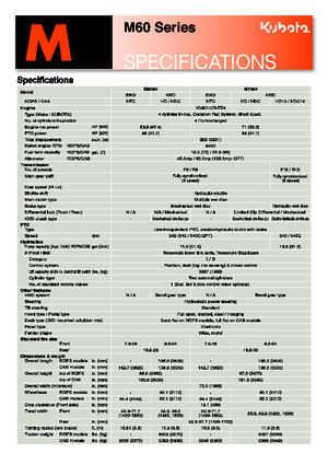 4WD traktori Kubota M 7060