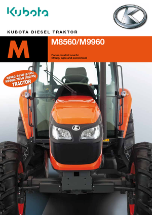 4WD traktori Kubota M 9960