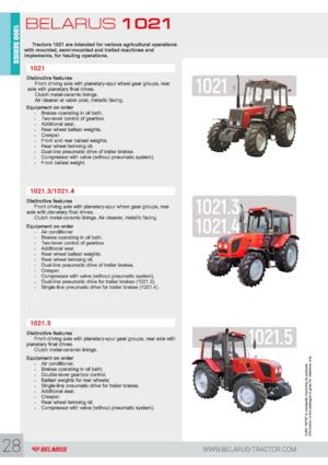 4WD traktori Belarus 1021.3