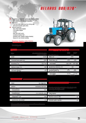4WD traktori Belarus 820 F