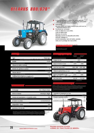 4WD traktori Belarus 820 F