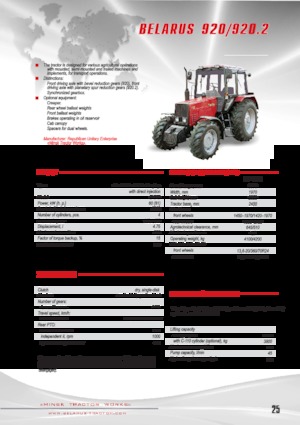 4WD traktori Belarus 920.2 F