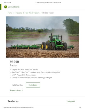 4WD traktori John Deere 9R 390