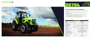 4WD traktori Zoomlion ZK754