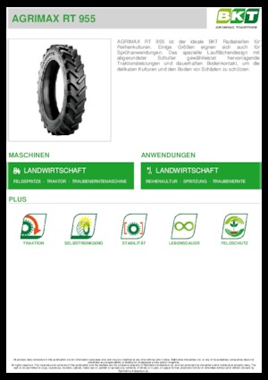 Poljoprivredne gume BKT AGRIMAX RT 955 270/95 R 36