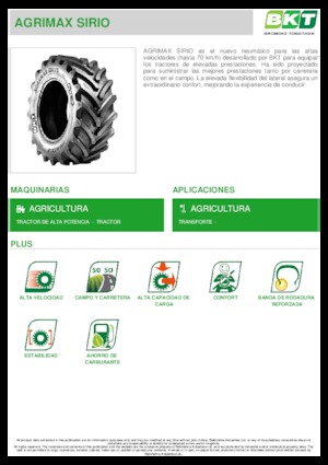 Poljoprivredne gume BKT AGRIMAX SIRIO 540/65 R 38
