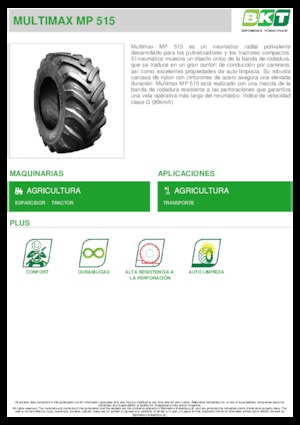 Poljoprivredne gume BKT MULTIMAX MP 515 445/65 R 22.5 MPT