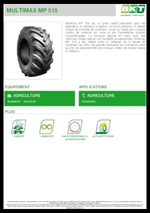 Poljoprivredne gume BKT MULTIMAX MP 515 445/65 R 22.5 MPT