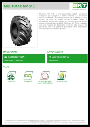 Poljoprivredne gume BKT MULTIMAX MP 515 445/65 R 22.5 MPT