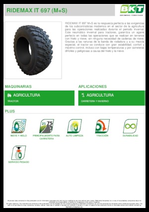 Poljoprivredne gume BKT RIDEMAX IT 697 M+S 600/70 R30