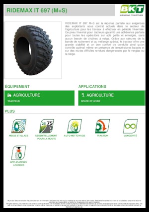 Poljoprivredne gume BKT RIDEMAX IT 697 M+S 600/70 R30
