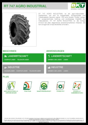 Poljoprivredne gume BKT RT 747 AGRO INDUSTRIAL 460/70 R 24