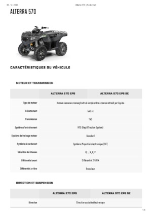 Terenska vozila (ATV) i četverocikli Artic Cat ALTERRA 570 EPS 