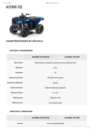 Terenska vozila (ATV) i četverocikli Artic Cat ALTERRA 700 EPS SE 