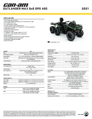 Terenska vozila (ATV) i četverocikli can-am OUTLANDER MAX 6X6 DPS  450 