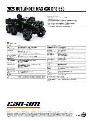 Terenska vozila (ATV) i četverocikli can-am OUTLANDER MAX 6X6 DPS 650