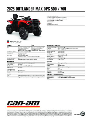 Terenska vozila (ATV) i četverocikli can-am OUTLANDER MAX DPS 700
