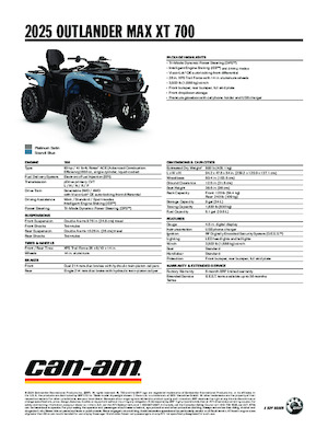 Terenska vozila (ATV) i četverocikli can-am OUTLANDER MAX XT 700