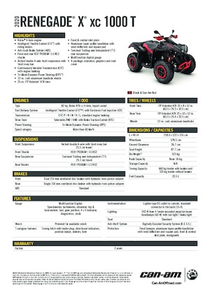 Terenska vozila (ATV) i četverocikli can-am RENEGADE X XC 1000T
