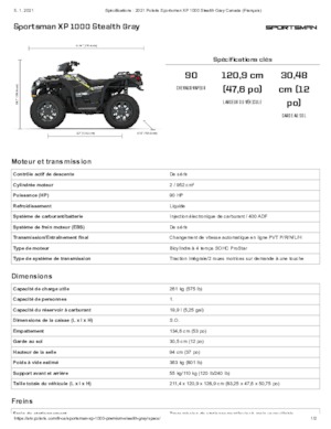 Terenska vozila (ATV) i četverocikli Polaris Sportsman XP 1000