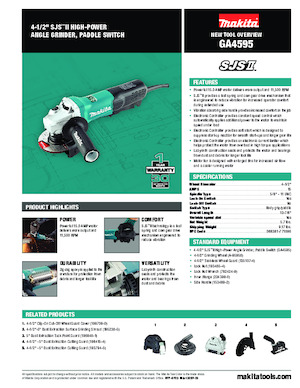 Kutne brusilice Makita GA4595