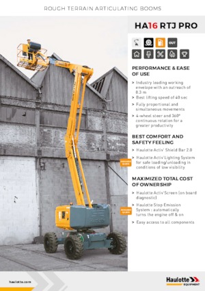 Zglobna podizna platforma na kotačima Haulotte HA16 RTJ PRO