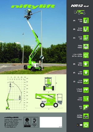 Zglobna podizna platforma na kotačima Niftylift HR12DE