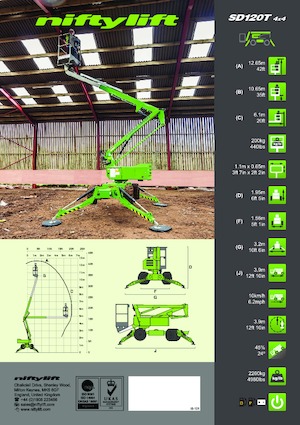 Zglobna podizna platforma na kotačima Niftylift SD120T