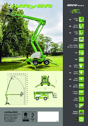 Zglobna podizna platforma na kotačima Niftylift SD210