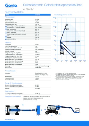 Zglobna podizna platforma na kotačima Genie Z-62/40