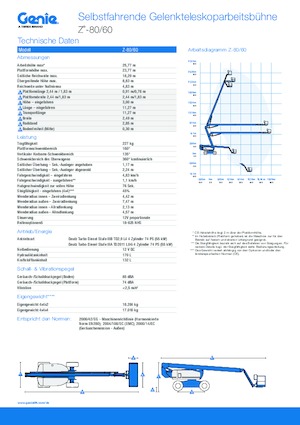 Zglobna podizna platforma na kotačima Genie Z-80/60