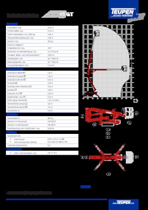 Zglobna podizna platforma na gusjenicama TEUPEN LEO15GT