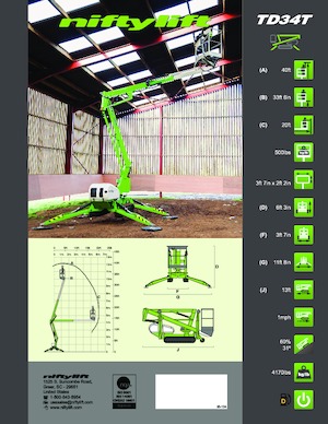 Zglobna podizna platforma na gusjenicama Niftylift TD34T