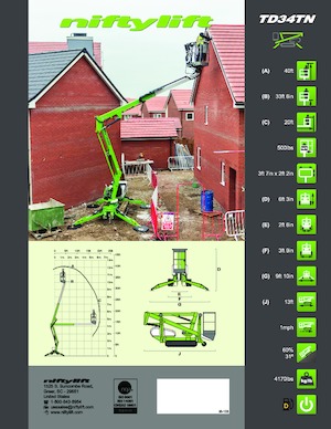 Zglobna podizna platforma na gusjenicama Niftylift TD34TN