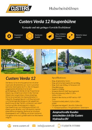 Teleskopska podizna platforma na kotačima Custers Verda 12