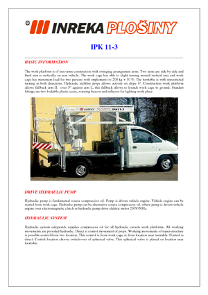 Dizala sa zglobnom granom montirana na prikolicu Inreka IPK 11-3