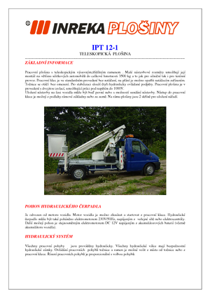 Teleskopske dizalice sa granom montirane na kamion Inreka IPT 12-1
