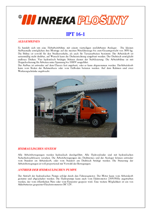 Teleskopske dizalice sa granom montirane na kamion Inreka IPT 16-1