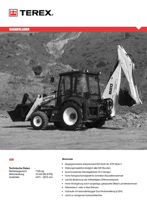 Rovokopači-utovarivači Terex 820