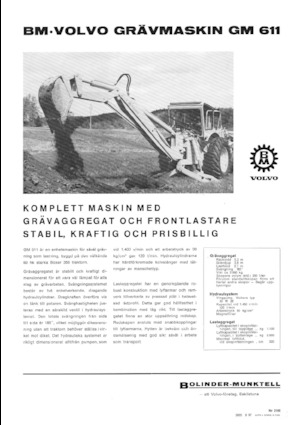 Rovokopači-utovarivači Volvo GM 611