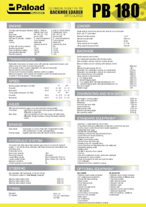 Rovokopači-utovarivači Palazzani PB 180
