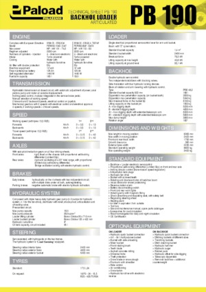 Rovokopači-utovarivači Palazzani PB 190