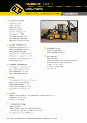 Rovokopači-utovarivači PowerPlus PBL300S